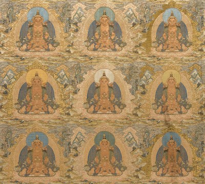 Lot 34 - Imperial Tibetan Gold Woven Brocade Hanging of...