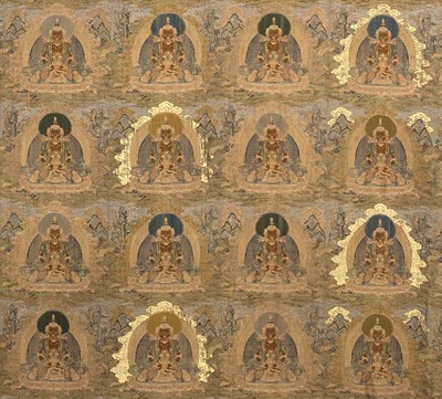 Lot 34 - Imperial Tibetan Gold Woven Brocade Hanging of...