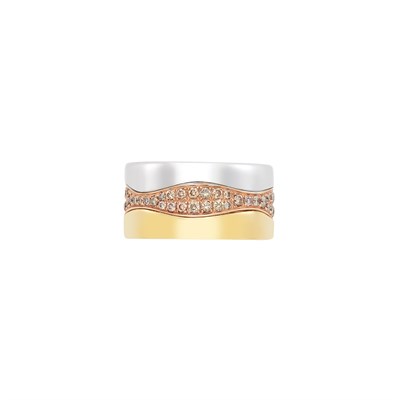Lot 1160 - Tricolor Gold and Diamond Ring, Andrew Sarosi