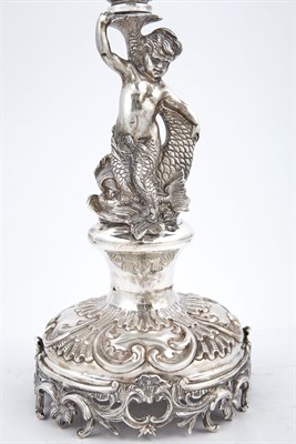 Lot 191 - Pair of Continental Silver Figural Five-Light...