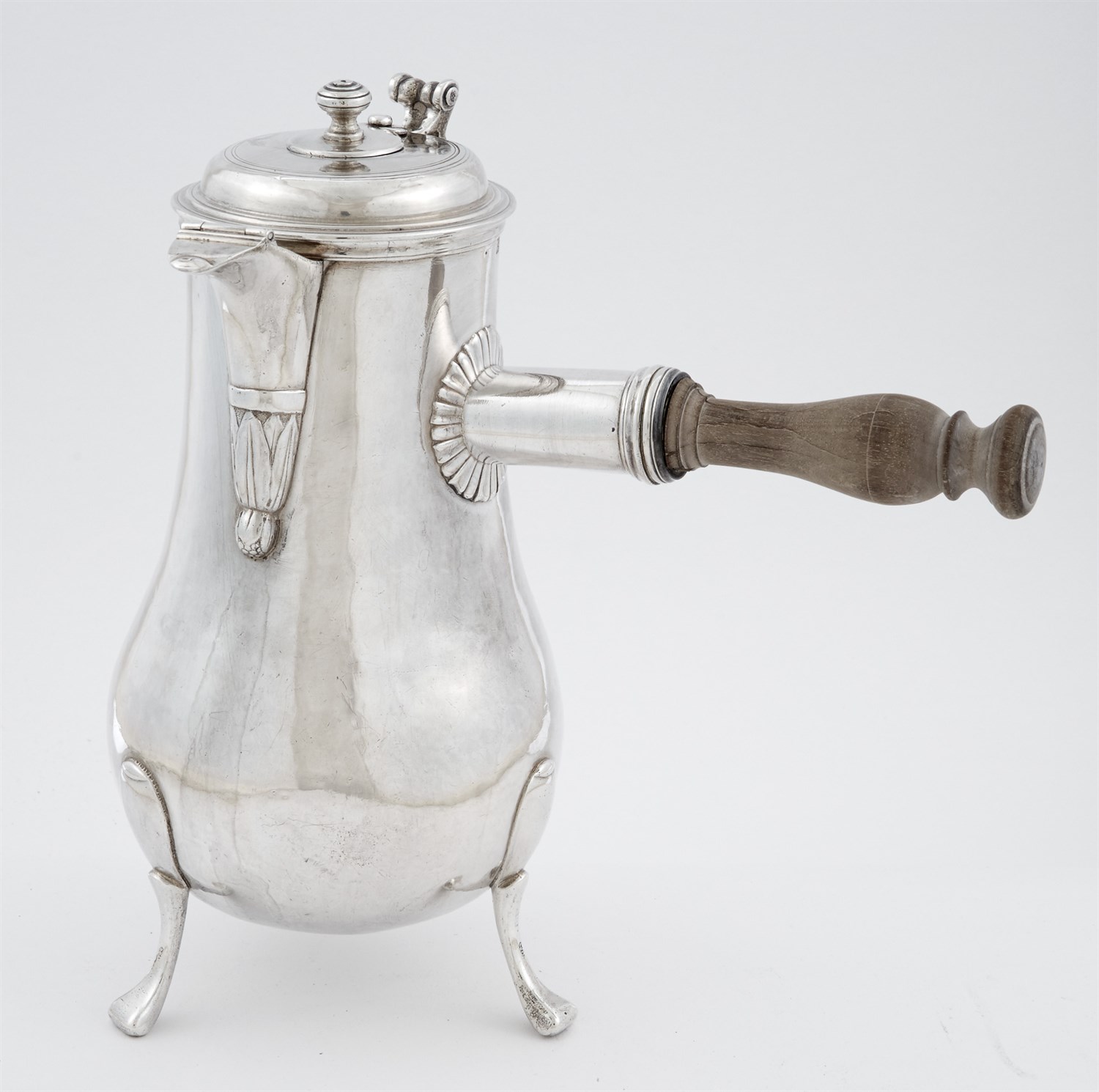 Lot 203 - Louis XV Silver Chocolate Pot Paris, 1717-1722...