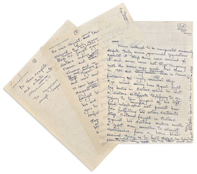 Lot 291 - HEMINGWAY, ERNEST Autograph manuscript...