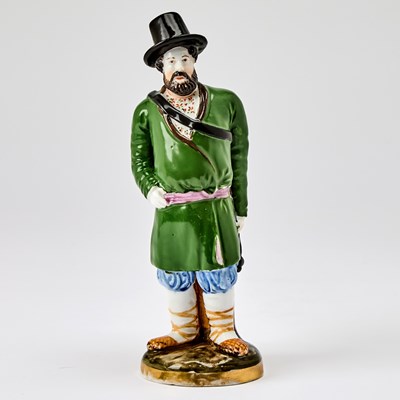 Lot 289 - Russian Porcelain Figure of a Man with a Basket