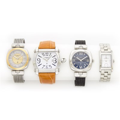 Lot 1370 - Three Stainless Steel Wristwatches, Charriol, and Wristwatch, Baume & Mercier
