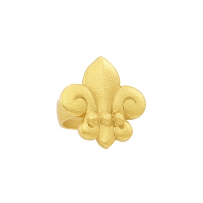 Lot 787 - High Karat Gold 'Lily of the Field' Fleur de Lis Ring, Linda Lee Johnson