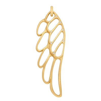 Lot 804 - High Karat Gold and Diamond 'Wing of Fire' Pendant, Linda Lee Johnson