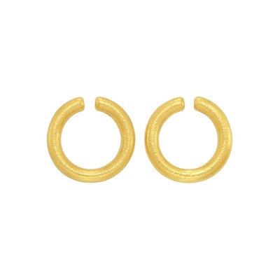 Lot 807 - Pair of Hammered High Karat Gold 'Nony' Huggie Ear Cuffs, by Linda Lee Johnson