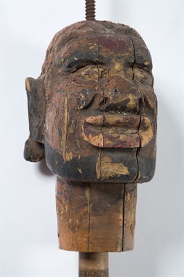 Lot 132 - Wooden Carnival Game Head Circa late 19th...