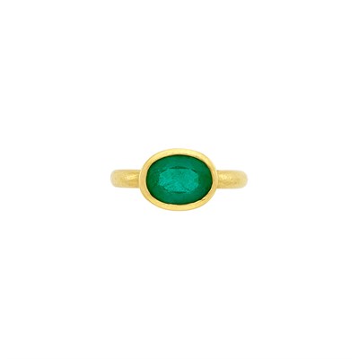 Lot 792 - High Karat Gold and Emerald Ring, Linda Lee Johnson