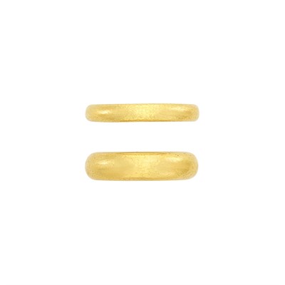 Lot 775 - Two High Karat Gold Band Rings, by Linda Lee Johnson