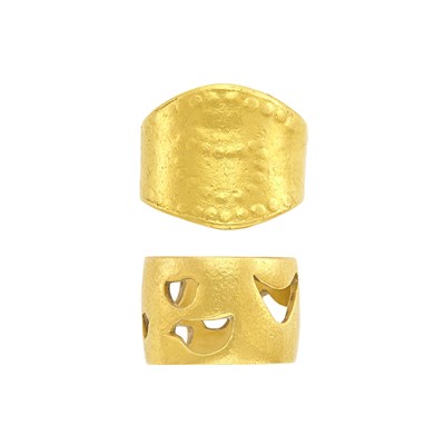 Lot 777 - Two High Karat Gold Band Rings, by Linda Lee Johnson