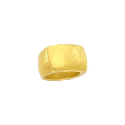 Lot 802 - Wide High Karat Gold Ring, Linda Lee Johnson