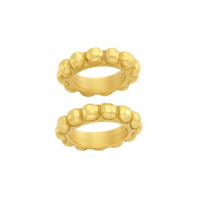 Lot 806 - Two High Karat Gold Band Rings, Linda Lee Johnson
