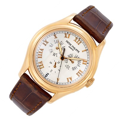 Lot 60 - Patek Philippe, Rose Gold 'Annual Calendar' Wristwatch, Ref. 5035
