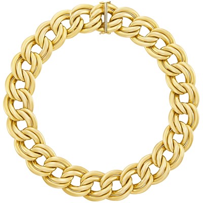 Lot 197 - Gold Double Curb Link Necklace