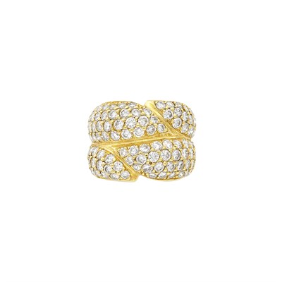 Lot 343 - Gold and Diamond Bombé Ring