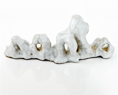 Lot 235 - Chinese White Glazed Porcelain Brushrest...