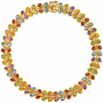 Lot 581 - Gold and Gem-Set Necklace