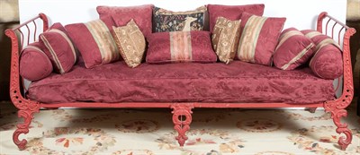 Lot 156 - French Red-Painted Cast-Iron Bed Height 31...