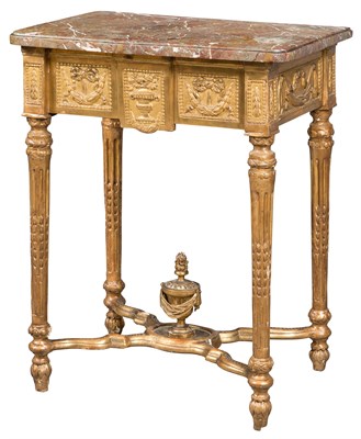 Lot 385 - Continental Giltwood Marble Top Table Late...