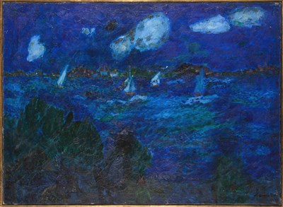 Lot 1038 - Jean Fusaro French, b. 1925 Harbor Scene...