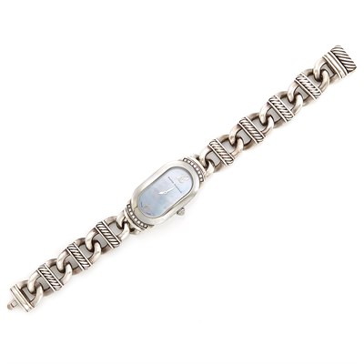 Lot 1616 - Lady's Silver, Diamond and Mother-of-Pearl Wristwatch, David Yurman