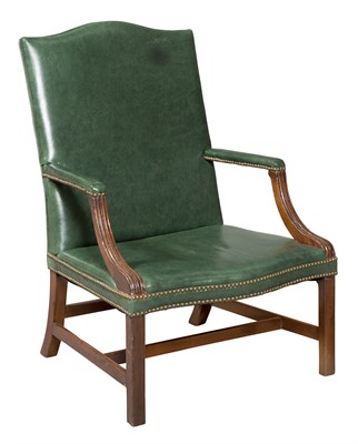 Lot 232 - George III Mahogany Leather-Upholstered Open...