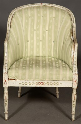 Lot 249 - George III Painted Bergère Circa 1780 The...