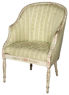 Lot 249 - George III Painted Bergère Circa 1780 The...