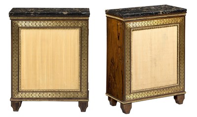 Lot 276 - Pair of Regency Brass-Inlaid Rosewood Cabinets...