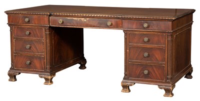 Lot 258 - George III Style Mahogany Pedestal Desk Height...