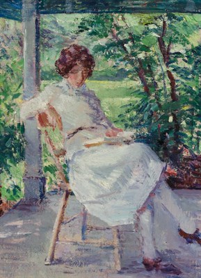 Lot 2039 - American School Circa 1920 A Good Read Oil on...