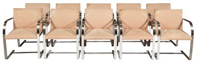 Lot 261 - Set of Ten Flat Bar Brno Armchairs Designed by...