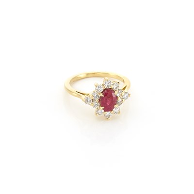 Lot 1159 - Gold, Ruby, and Diamond Ring, Thomas Cooper