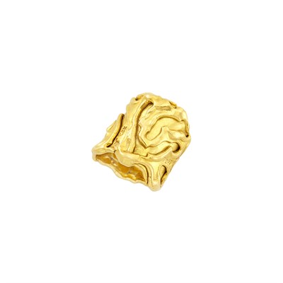 Lot 130 - Wide High Karat Gold Band Ring, Jean Mahie