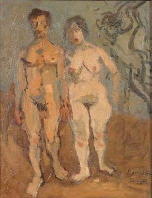 Lot 1082 - Raphael Soyer American, 1899-1987 Two Nudes...