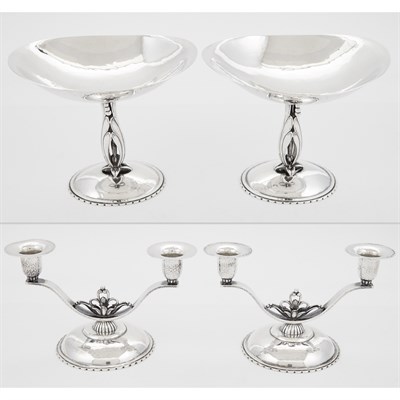 Lot 384 - Pair of Cellini Craft Sterling Silver Compotes...