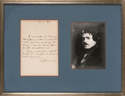 Lot 174 - DELACROIX, EUGÈNE Autograph letter signed....
