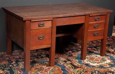 Lot 447 - Gustav Stickley Pedestal Desk With a central...