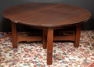 Lot 435 - Arts & Crafts Oak Circular Dining Table Height...