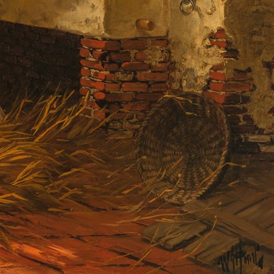 Lot 2004 - English School 19th Century Calves in a Barn...