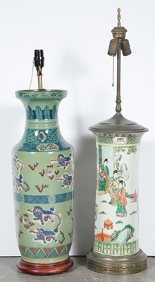 Lot 339 - Two Chinese Ceramic Vases Mounted as Lamps...