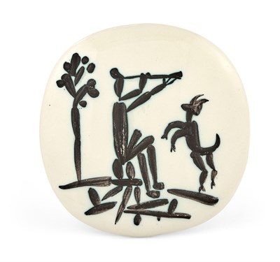 Lot 155 - Pablo Picasso JOUEUR DE FLÛTE ET CHÈVRE (A.R....
