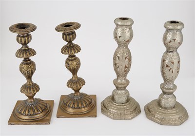 Lot 272 - Pair of Polish Silver-Plated Brass Hollow...