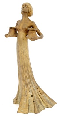 Lot 399 - French Art Nouveau Gilt-Bronze Figural...