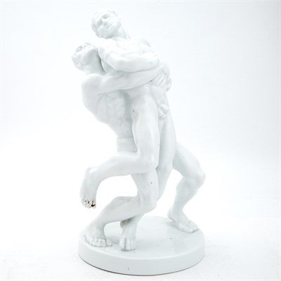 Lot 121 - Herend Clear Glazed Porcelain Group of Two...