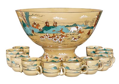 Lot 55A - Buffalo Pottery Deldare Ware Punch Bowl and...