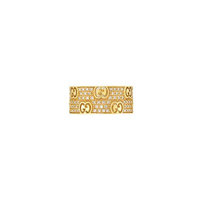 Lot 598 - Gold and Diamond Band Ring, Gucci
