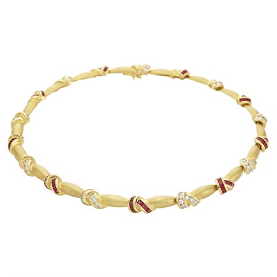 Lot 512 - Gold, Diamond and Ruby Necklace, Charles Krypell