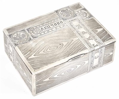 Lot 209 - Russian Silver Trompe L'Oeil Cigar Box Maker's...